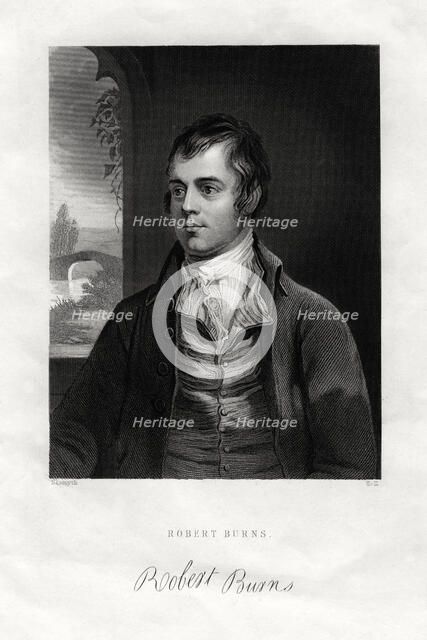 Robert Burns, Scottish poet, 19th century. Artist: W Holl