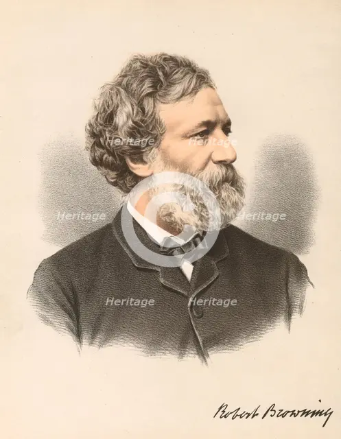 Robert Browning, English poet and dramatist, c1880. Artist: Anon