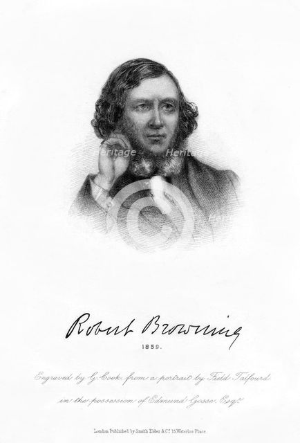 Robert Browning, English poet and playwright, 1859. Artist: G Cook