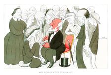 Robert Browning, Taking Tea with the Browning Society 1904.Artist: Max Beerbohm