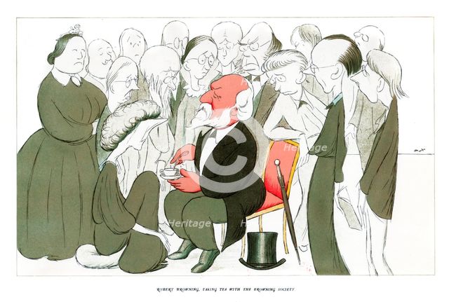 'Robert Browning, Taking Tea with the Browning Society', 1904.Artist: Max Beerbohm
