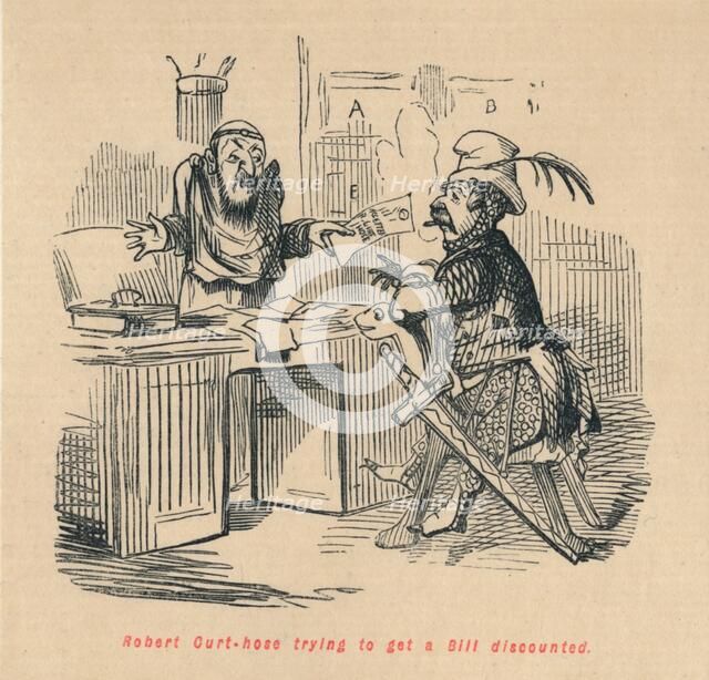 'Robert Curthose trying to get a Bill discounted',  c1860, (c1860). Artist: John Leech.
