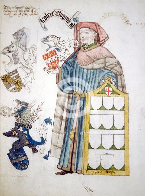 Robert Clopton, Lord Mayor of London 1441-1442, in his aldermanic robes, c1450.                      Artist: Roger Leigh
