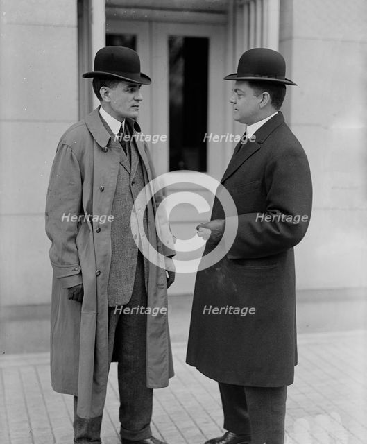 Robert D. Heinl, Newspaper Correspondent - Left, with F.W. Taylor, Secretary To MacVeagh, 1913. Creator: Harris & Ewing.