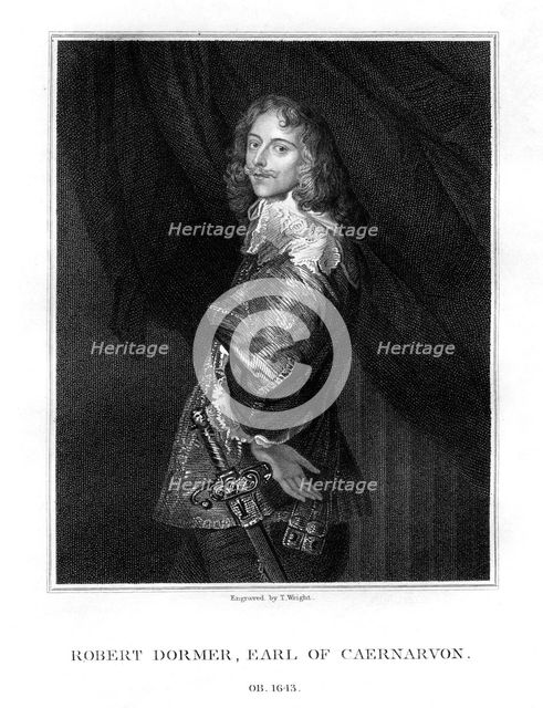 Robert Dormer, 1st Earl of Carnarvon, Royalist soldier, (1828).Artist: T Wright