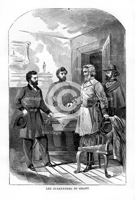 Robert E Lee surrenders to Ulysses S Grant, 9 April 1865, (1872). Artist: Unknown