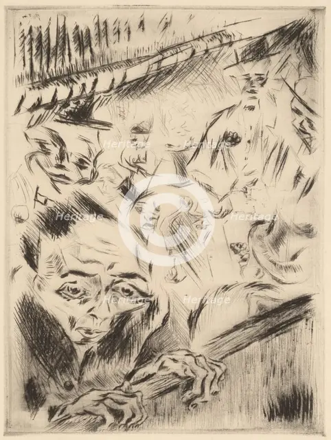 Robert in the Theater, 1918. Creator: Walter Gramatté.