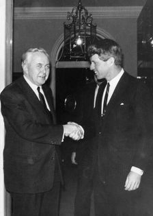 Robert Kennedy and Harold Wilson at 10 Downing Street, London, 27 January 1967