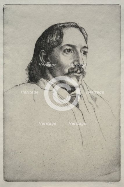 Robert Louis Balfour Stevenson, 1893. Creator: William Strang (British, 1859-1921).