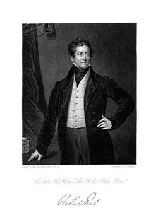 Robert Peel, British statesman, 19th century.Artist: J Cochran