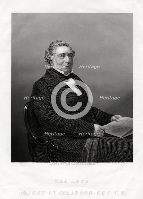 Robert Stephenson, English civil engineer, 1880. Artist: DJ Pound