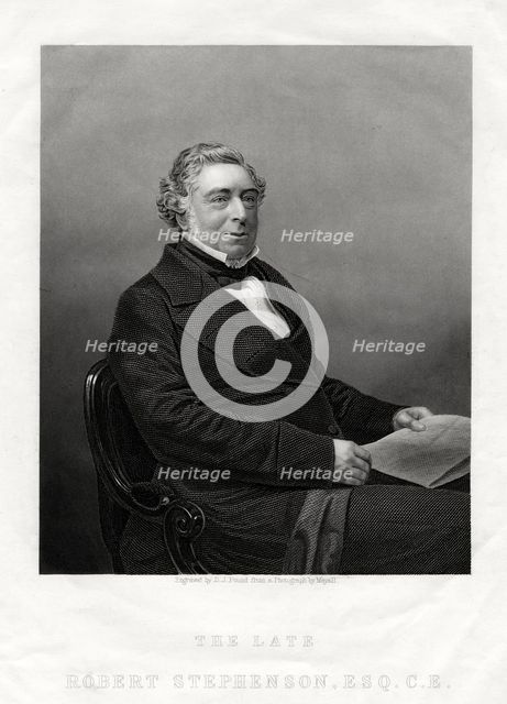 Robert Stephenson, English civil engineer, 1880. Artist: DJ Pound