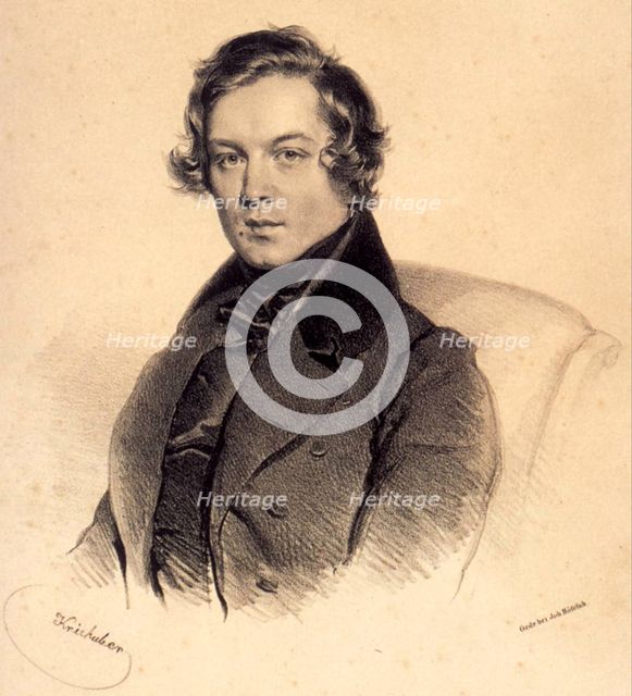 Robert Schumann (1810-1856), 1839. Artist: Kriehuber, Josef (1800-1876)