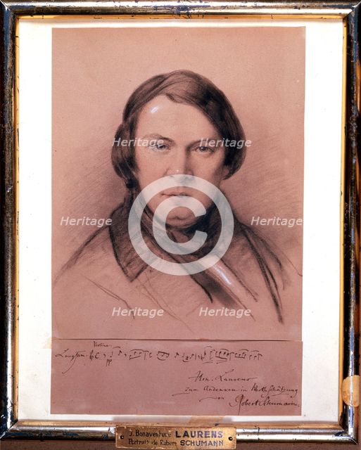 Robert Schumann, German composer, mid-19th century. Artist: Jean Joseph Bonaventure Laurens