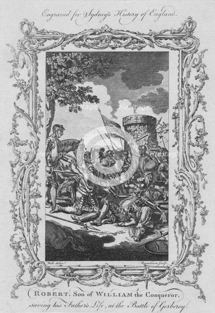 'Robert, Son of William the Conqueror, saving the Father's Life, at the Battle of Gerberoy', 1773.  Creator: Rennoldson.