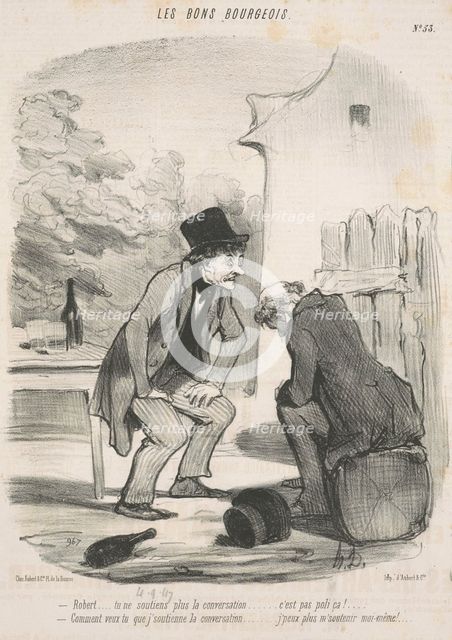 Robert ... tu ne soutiens plus la conversation ..., 19th century. Creator: Honore Daumier.