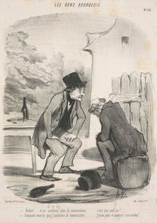 Robert ... tu ne soutiens plus la conversation ..., 19th century. Creator: Honore Daumier