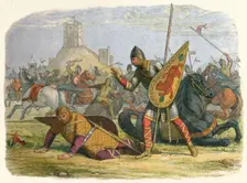 Robert wounds his father 1079 (1864). Artist: James William Edmund Doyle