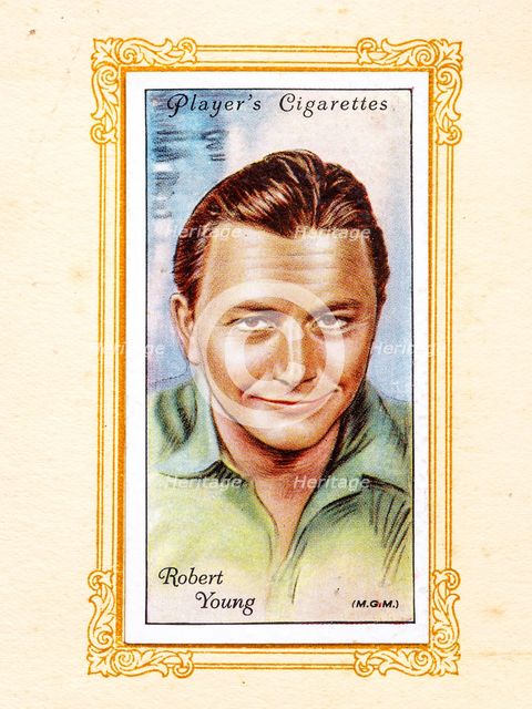 Robert Young Collectables Picture of movie stars that came with the Players cigarette packet, 1934.  Creator: Unknown.