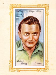 Robert Young Collectables Picture of movie stars that came with the Players cigarette packet, 1934. Creator: Unknown