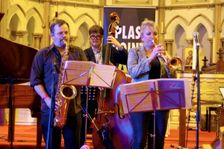 Roberto Manzin, Andy Cleyndert and Sue Richardson, Eastbourne Jazz Festival, 30 Sep 2018. Creator: Brian O'Connor