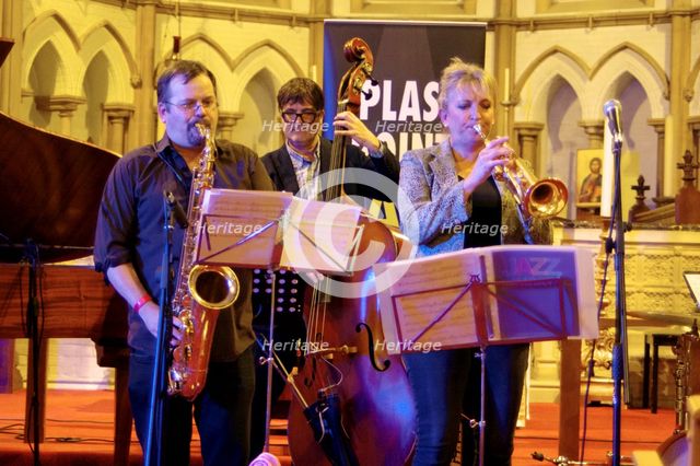 Roberto Manzin, Andy Cleyndert and Sue Richardson, Eastbourne Jazz Festival, 30 Sep 2018. Creator: Brian O'Connor.