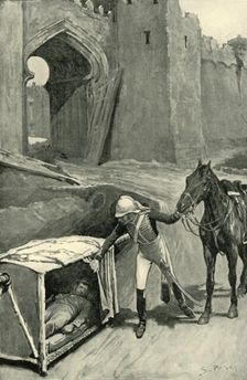 Roberts Finds Nicholson Mortally Wounded Under the Walls of Delhi (1901). Creator: Sidney E Paget