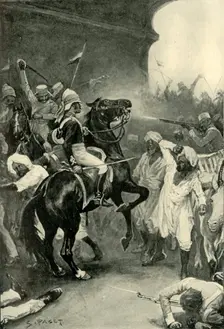 Roberts Has His Charger Shot Through The Head at Bulandshair (1901). Creator: Sidney E Paget