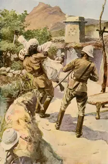 Roberts Saved by a Trooper at Bhagwana (1901). Creator: Charles Mills Sheldon