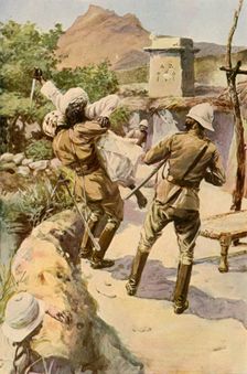 Roberts Saved by a Trooper at Bhagwana (1901). Creator: Charles Mills Sheldon