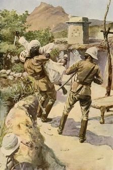 Roberts Saved by a Trooper at Bhagwana (1901). Creator: Charles Mills Sheldon