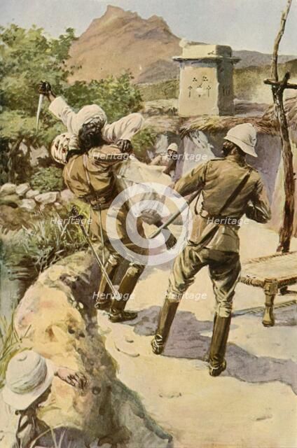 'Roberts Saved by a Trooper at Bhagwana', (1901). Creator: Charles Mills Sheldon.