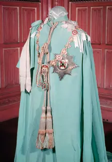 Robes and insignia of the Order of St Patrick, 1953. Creator: Arthur Charles Kirby Ware