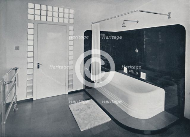 'Robin Byng - Bathroom in Grosvenor Square, London, showing te Insulight glass blocks made by Pilk Artist: Unknown.