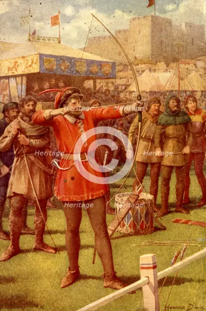 'Robin Hood at the May-Day Revels', 1932.  Creator: Howard Davie.