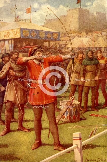 'Robin Hood at the May-Day Revels', 1932.  Creator: Howard Davie.
