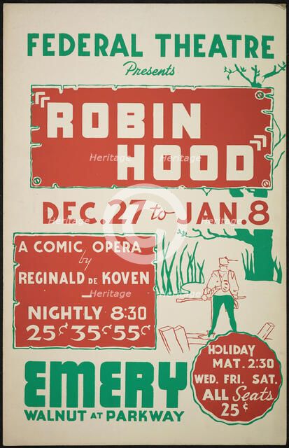 Robin Hood, Cincinnati, 1937. Creator: Unknown.