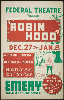 Robin Hood, Cincinnati, 1937. Creator: Unknown