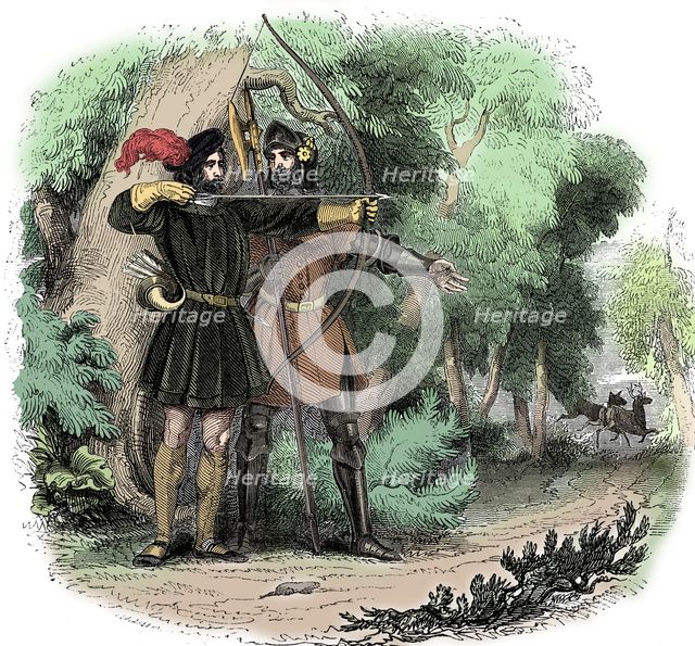 Robin Hood, legendary English folk hero and outlaw and champion of the poor, early 19th century. Artist: Unknown.