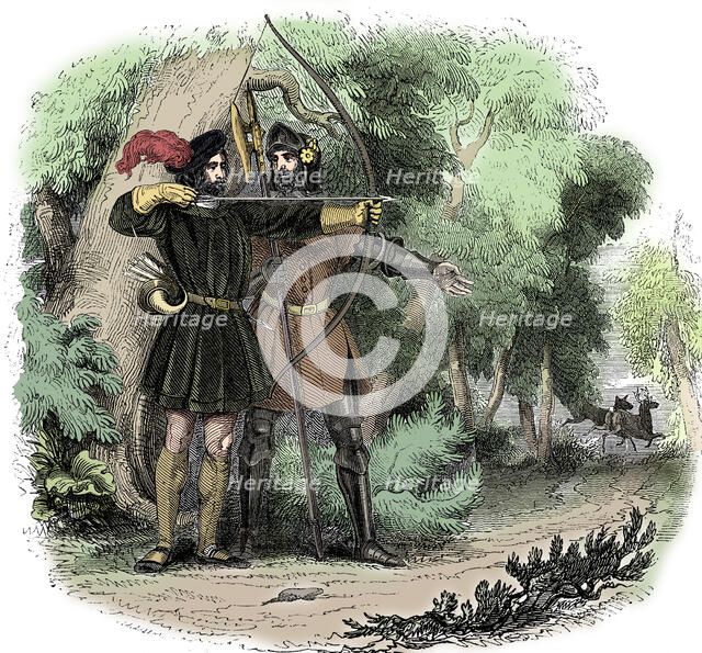 Robin Hood, legendary English folk hero and outlaw and champion of the poor, early 19th century. Artist: Unknown.