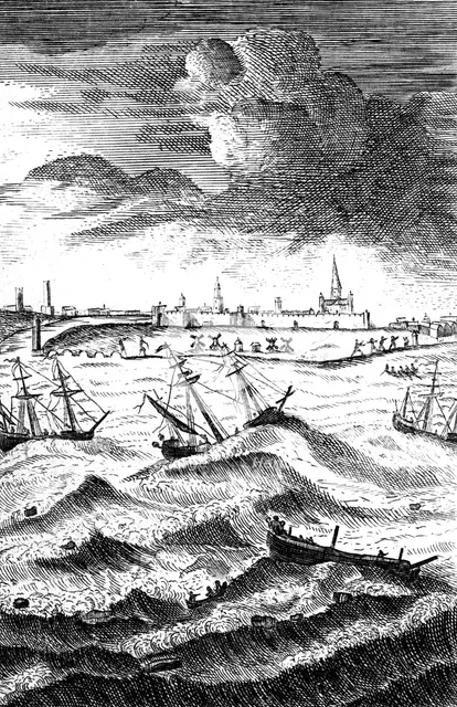 'Robinson Crusoe Shipwrecked at Yarmouth', c1719. Artist: Unknown