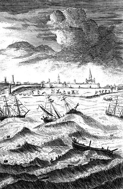 'Robinson Crusoe Shipwrecked at Yarmouth', c1719. Artist: Unknown