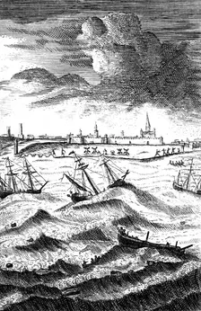 Robinson Crusoe Shipwrecked at Yarmouth c1719