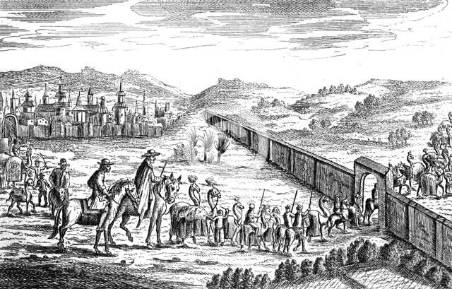 'Robinson Crusoe with the Muscovite Caravan', c1719. Artist: Unknown