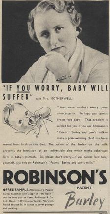 Robinson's Patent Barley Water, 1939