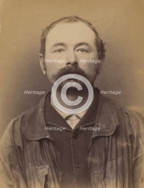 Robyns. émile. 36 ans, né à Lumone (Belgique). Marchand de Pierres (?). Anarchiste. 28/2/94., 1894. Creator: Alphonse Bertillon.