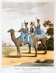 Rocket Corps and Dromedary Corps, Bengal Army 1817 (1819). Artist: Havell & Son