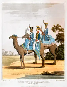 Rocket Corps and Dromedary Corps, Bengal Army 1817 (1819). Creator: Havell & Son