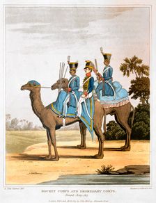 Rocket Corps and Dromedary Corps, Bengal Army 1817 (1819). Creator: Havell & Son