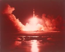Rocket lifting off, Kennedy Space Center, Merritt Island, Florida, USA. Creator: NASA